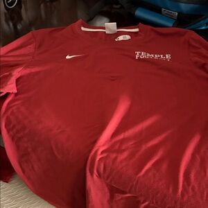 Nike Red Temple Football long Sleeve Performance Tee